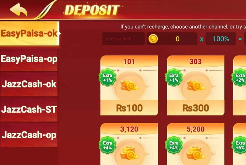 3 Patti Hot deposit via EasyPaisa JazzCash