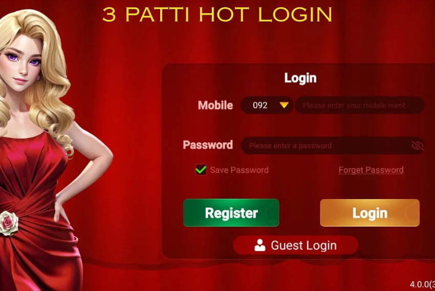 3 Patti Hot login screen
